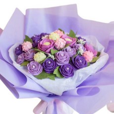 DIY 부직포 대형 꽃다발, 1세트, 보라원형