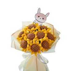 DIY不織布向日葵花束 9朵, 1套, 淡黃色