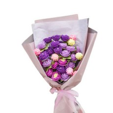 DIY 부직포 대형 꽃다발, 1세트, 보라부채형