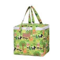 方形線條保冷袋, 綠色