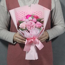 可愛蝴蝶結假花小毛球糖果原子筆花束糖果不包含, 粉色的