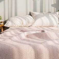 juho DECO 簡約素色兩用絎縫保潔墊薄被, 摩卡