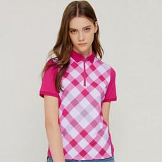DAKS 女式格紋棉混紡領 T恤