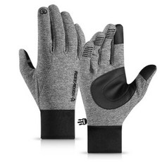 고로브이조이 스마트폰 터치 방한 장갑 C타입 가죽패치형, 그레이, 1개