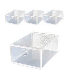 透明折疊式鞋子收納盒 白色, 4個