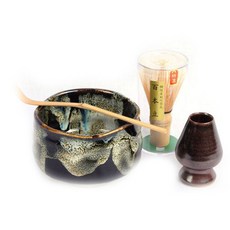 抹茶道具Shiroyoyoru茶碗 4件組, 1套, 大灣+100巷+巷架+茶絲