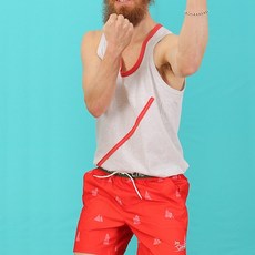 second corner 男式 Gisborne 2C 圖案沙灘短褲衝浪板短褲