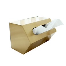 The Ippum金色金屬面紙盒 牛奶盒形狀 長方形 L EP-0607, 金子, 1個