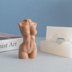 ANGLE THING 男女軀幹裝飾矽膠模具 棕色女性軀幹, 單一顏色