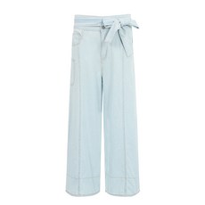 비엔엑스 여성용 탱커스 날씬핏 일자 줄라인 허리벨트 부츠컷 와이드 데님팬츠