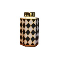 PAGE127 東方菱形花紋花瓶, 黑色的