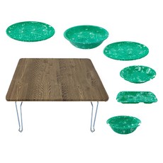 手藝奶奶復古方形多功能桌+炸醬碗 6件組, 混色