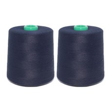 Jeniss H芝士紗 40支 2合 棉紗縫紉線 2入, 深藍, 12000米