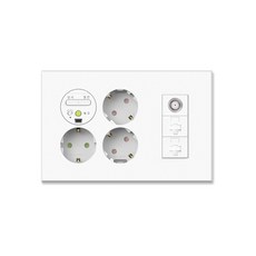 Wonha Ti1配線器通訊插座 大型3孔+RJ45 2孔+CATV 1房, 1個