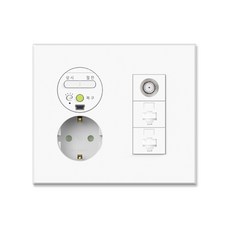 Wonha Ti1配線器通訊插座 大型 1孔+CATV 1室+RJ45 2孔, 1個