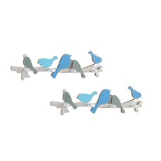 小鳥造型壁掛式掛鉤 YT_RA1133, 藍色, 2個