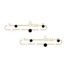 LOVE鐵製黑白壁掛掛鉤 大型 YT_RA1134, 金色, 2個