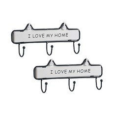 家用壁掛式鐵製多功能掛鉤掛架 3鉤 YT_RA1132, 白色, 2個