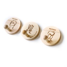 KOKKOPIN 原木雷射鵰刻風格磁吸式掛鉤3件組, 標記A, 1套