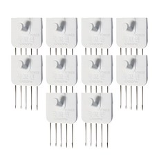 KOKKOPIN 一字型針插式強力壁紙掛鉤, 白色, 10入