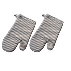 條紋隔熱廚房手套 T0182, 灰色條紋, 2入