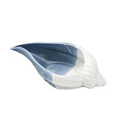 陶瓷藍色飾品盤 海螺 L號, 1個