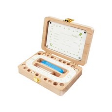 木製相框乳牙收藏盒+透明貼, 混色