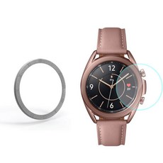 디지털빌리지 스마트워치 베젤링 A타입 41mm + 강화유리 액정보호필름 세트, 럭셔리 진한실버, 1개