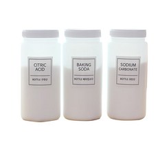 Wittin K 清潔劑 1L 白色 3入+方形標籤貼紙 3入 隨機出貨, 1套