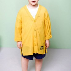 JELISPOON 童款素色簡約文字印花夏季長版開襟外套