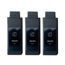 다용도 세탁세제 소분용기 블랙 1L 3p + 라벨 스티커 12종 세트, 1세트