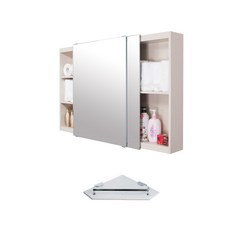 A6마트 800 욕실 슬라이드장 1400 + 인조대리석 오각 코너선반, 아이보리(슬라이드장), 랜덤발송(코너선반), 1개