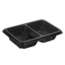 大成企業 2格配菜容器 DS-400 黑色, 1套, 600入