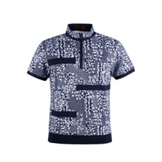 Yamaguchi Golf 男式獨特短袖短拉鍊襯衫 YG1M405