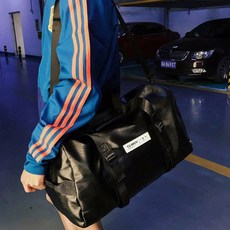 皮革運動旅行袋 Y3, 黑色的