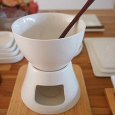 法式火鍋保溫器 + 碗組 1 人, 白色的, 1套