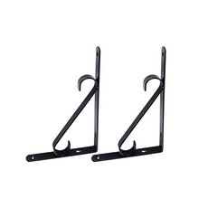 E.T.SHOP 單層S型置物架, 黑色, 2個