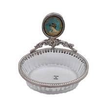 W101 Maison de Blanc 肥皂首飾盤復古迷你托盤, 銀, 1個