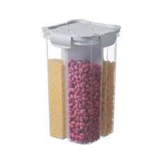 MEO 잡곡 시리얼통 보관 소분 용기 4칸, 그레이, 1개