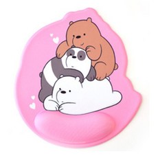 위베어베어스 삼둥이 마우스 손목 보호패드, 핑크, 1개