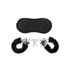 素色眼罩+手銬組, 黑色的, 1套