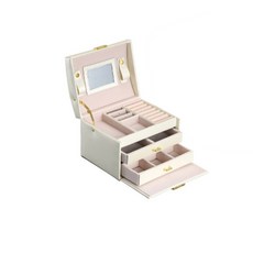 TCR雙抽屜飾品收納盒 白色, 1個