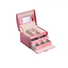 TCR雙層抽屜飾品收納盒 粉紅, 1個