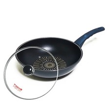 Kitchen-Art 電磁爐適用Casa系列鈦塗層單柄平底炒鍋+玻璃鍋蓋, 1組, 26cm