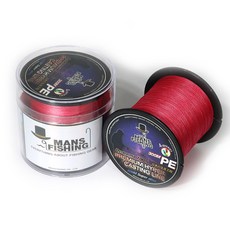 MANS FISHING 4 編織釣魚線 300m, 赤紅