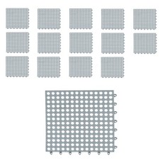 多功能積木防滑墊, 灰色的, 15個