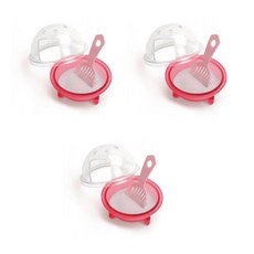 NEW AGE 햄스터 크리스탈 UFO 화장실 10 x 10 x 10 cm, 3개, 핑크(NA-H102)