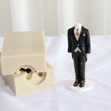 現代風格高品質燕尾服雙面立體矽膠模具, 單一顏色