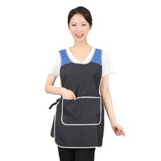Restaurant & Beauty Gown 防水塗層扣環網紗連身圍裙 LA97, 墨色藍網紗, 1個
