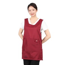 Restaurant & Beauty Gown 四口袋連身裙式圍裙 L AE226, 酒紅色, 1個